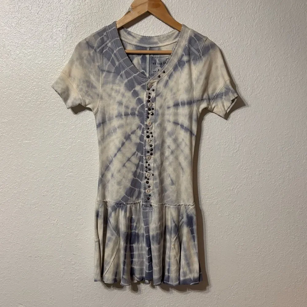 Free People Tie Dye Drop Waist Mini Dress XS - Picture 1 of 7